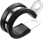 LOKMAN 20 Pack 1 Inch Stainless Steel Cable Clamp, Rubber Cushioned Insulated Clamp, Conduit Wire Holder Strap Clips for Tube, Pipe or Wire Cord Installation