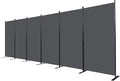 CHOSENM Room Divider, 6 Panel Folding Privacy Screens with Wider Support Feet, 6 Ft Portable Room Partition for Room Separator, 204" W X 71" H, Grey