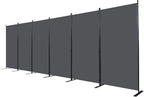 CHOSENM Room Divider, 6 Panel Folding Privacy Screens with Wider Support Feet, 6 Ft Portable Room Partition for Room Separator, 204" W X 71" H, Grey