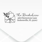 Custom Floral Address Stamp | Choose from 12 Designs | Multiple Ink Color Options | Envelope Return Address Stamp for Couple or Family (Design 4, Extra Large)