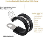 LOKMAN 20 Pack 1-1/2 Inch Stainless Steel Cable Clamp, Rubber Cushioned Insulated Clamp, Conduit Wire Holder Strap Clips for Tube, Pipe or Wire Cord Installation