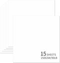 15 Sheets White Cardstock 12"x12",250gsm/90lb Heavyweight Cardstock Paper, Thick and Smooth Card Stock Perfect for Card Making, Scrapbooking and Crafts