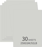 30 Sheets Grey Cardstock 8.5'' x 11'', 250gsm/90lb Heavyweight Cover Cardstock Paper, Thick and Smooth Card Stock Perfect for Invitations, Menus, DIY Cards, Arts and Crafts