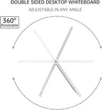Small Magnetic Dry-Erase White Board – 10 x 10 Inches Mini Easel Whiteboard 360 Degrees Revolving Double Sided Stand for Office, Home, School