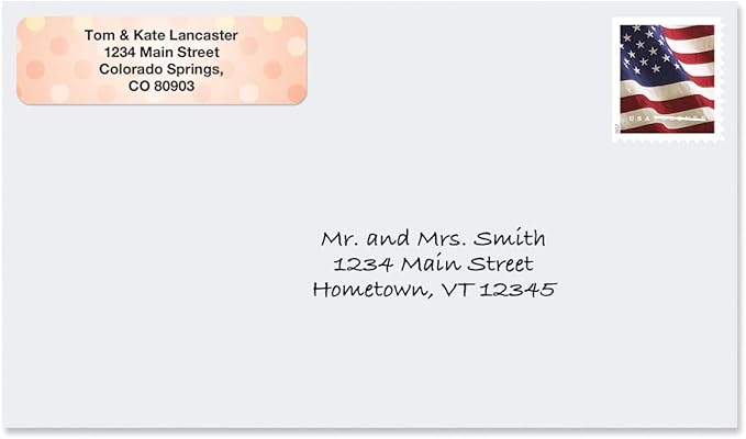 Pastel Dots Rolled Personalized Return Address Mailing Labels with Dispenser, Set of 500, 5 Designs, Small ¾ x 2½ Inch Size, Custom Self-Adhesive Sticker Roll, by Colorful Images