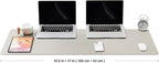 Large Desk Mat - 47.2"x 17" Non-Slip PU Desk Pad for Office and Home - Ideal for Large Mouse Pad and Desk Mats on Top of Desks(Light Gray)