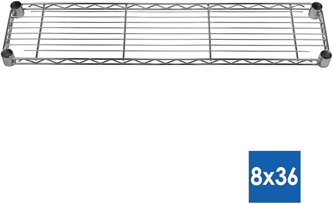 Shelving Inc. 8" d x 36" w x 72" h Chrome Wire Shelving with 5 Tier Shelves, Weight Capacity 800lbs Per Shelf