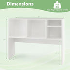 Tangkula Desktop Bookshelf, Countertop Storage Hutch with 4 Shelves for Computer Desk, Desktop 2-Tier Display Rack, Multipurpose Wood Desktop Hutch Storage Organizer for Dorm Office Home (White)
