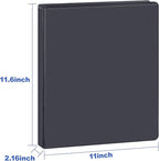 ViVin Sturdy 1.5 Inch D Ring Binders, 1.5'' 3 Ring View Binder with Customizable Clear Cover, Holds 350 Sheets of 8.5" x 11" Paper, 6 Pack, Black