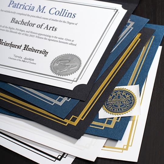PaperDirect Foil Elegance Specialty Certificates, 50 Sheets of 38lb White Paper, 8½" x 11", Double Blue Foil Border, Perfect for Awards, Students, Employees, Volunteers, Course Completion, Diplomas