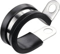 LOKMAN 20 Pack 1/4 Inch Stainless Steel Cable Clamp, Rubber Cushioned Insulated Clamp, Metal Tube Holder for Tube, Pipe or Wire Cord Installation