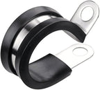 LOKMAN 20 Pack 1/2 Inch Stainless Steel Cable Clamp, Rubber Cushioned Insulated Clamp, Conduit Wire Holder Strap Clips for Tube, Pipe or Wire Cord Installation