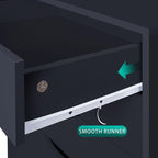 Naomi Home Debbie 7-Drawer Craft & Office Storage Cabinet, Black – Mobile Organizer with Casters, Spacious for Documents & Tools, Chic Minimalist Design, 15.7" D x 18.9" W x 34.2" H