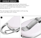 Retractable Badge Holder with Carabiner Reel Clip and Key Ring for ID Card Key Keychain Holders White 10 Pieces