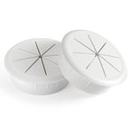 HYCC 2 Pack 2-3/8 Inch Flexible Desk Grommet,Organize Wires and Cables on Office Equipment, Computer Components, Entertainment Systems Effectively - Color: White