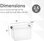 Superio Clear Storage Bins with Lids, Stackable Deep Storage Boxes with Latches and Handles, Extra Small, 4 Pack, Deep Containers for Home, Garage, and Kitchen