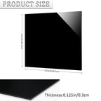 2 Pieces Black Acrylic Sheet, 12 x 12 Inch 1/8 Inch Thick, Black Cast Plexiglass Sheets for DIY Display, Handcraft, Home Decor, Painting, Display Stand, Photo Frame, Easy to Cut