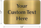 SmartSign Custom Brass Sign - 12" x 18", 40 mil REAL Bugle Brass Metal, Personalized Name Door Sign, Heavy-Duty Premium Engraved Door/Wall Mount Plaque for Business/Office, Gold and Black