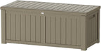Decksplore 150 Gallon Outdoor Storage Box Waterproof Lockable Resin Deck Box Large, Patio Storage Bin for Pool Accessories Cushion Furniture, Garden Tools, UV-Resistant Outside Delivery Grey