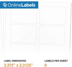 Printable Name Tags - 2-1/3 x 3-3/8 - Pack of 80, 10 Sheets - Inkjet or Laser Printer - Online Labels
