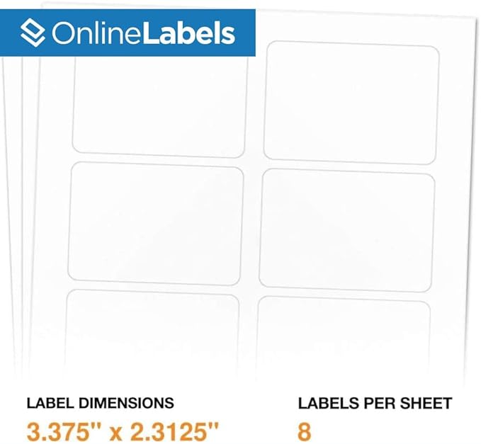 Printable Name Tags - 2-1/3 x 3-3/8 - Pack of 80, 10 Sheets - Inkjet or Laser Printer - Online Labels