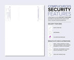 Compuchecks Top Blank Check Paper - 100 Pack, Quick-Books & Laser Printer Compatible - Security Business Checks with Voucher - 8.5" x 11" Gold Pinstripe