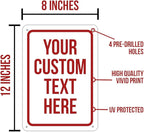 Custom Sign, Personalized Signs for Office, Business, Workplace, Warehouse, Airbnb, Warning Label, Delivery Red Border Signs, 8 x 12 Inches, Rust Free PVC, Waterproof, Hazard Information, Made in USA (Multi-color, 8 x 12")