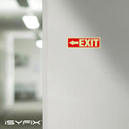 iSYFIX Exit Stickers Signs with Directional Left Arrow 12 Pack 12x4 Inch - Glow in the Dark Photoluminescent Vinyl for Office, School, Business, Warehouse - UV & Weather Resistant for Indoor/Outdoor Use
