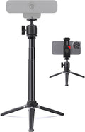 Webcam Tripod Stand for Desk, 3 Level Extendable Camera Tripod Mount for Logitech Webcam C920 C922 C922x C925e C930 C930e C615 Brio 4K NexiGo N60 and More, Camera and Phone Holder with 1/4" Thread