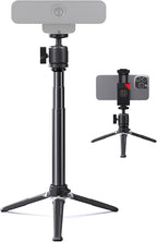 Webcam Tripod Stand for Desk, 3 Level Extendable Camera Tripod Mount for Logitech Webcam C920 C922 C922x C925e C930 C930e C615 Brio 4K NexiGo N60 and More, Camera and Phone Holder with 1/4" Thread