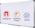 Magnetic Dry Erase Board with Pen Tray, 48 x 24 Inch, Aluminum Frame Portable Wall Mounted Whiteboard Message Presentation Writing Board for Office & Classroom