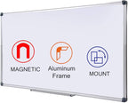 Magnetic Dry Erase Board with Pen Tray, 48 x 24 Inch, Aluminum Frame Portable Wall Mounted Whiteboard Message Presentation Writing Board for Office & Classroom