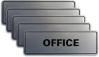 Signs ByLITA Standard Office Sign - Professional Business Signage - Easy to Install (Brushed Silver) - Medium 5 Pack