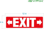 iSYFIX Exit Signs Stickers 6 Pack 12x4 Inch - Laminated Premium Vinyl Directional Right & Left Arrow Signs for Buildings, Office, Workplace, Stores, Schools, Theaters, Parking, Restaurants, Factories