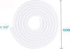 QCSIW 1/2" x100ft Split Sleeve Wire Loom Tubing - Chew-Proof Pet-Safe Cord Protector for USB, Power, Audio/Video Cables | Durable Cable Sleeve to Protect Cats & Wires | Easy Install, White