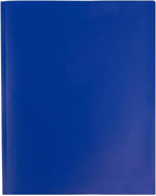 JAM PAPER Plastic 2 Pocket POP Folders - Durable School Folders with Metal Prongs Fastener Clasps - Dark Blue - Bulk 48/Pack