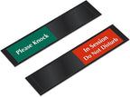 SmartSign In Session Do Not Disturb/Please Knock Slider Door Sign for Training, Office, Therapist, Conference | 2.25" x 10" Plastic Black, Made in USA