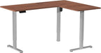 VIVO Electric Corner 63 x 55 inch L-Shaped Standing Desk, Memory Height Adjustment, Dark Walnut Top Gray Frame, DESK-E3CTGD