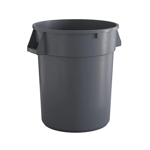 32 Gallon Gray Round Commercial Trash Can