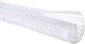 QCSIW 3/4"-25ft Braided Cable Sleeve Protector - Self-Wrapping Split Wire Loom for Home Theater, Pet-Proof Cord Organizer, Heat-Resistant, White