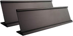 2" x 10" Aluminum Desk Name Plate Holder, Office Business Desk Sign Holder Desktop 2 Pack (Black)