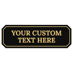 Custom Wall or Door Sign, Personalized Notched Plaque Engraved Message for Bussiness, Property and Home Indoor/Outdoor, 4x12 Inches, Made in USA by Sigo Signs