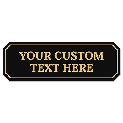 Custom Wall or Door Sign, Personalized Notched Plaque Engraved Message for Bussiness, Property and Home Indoor/Outdoor, 2x6 Inches, Made in USA by Sigo Signs