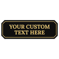 Custom Wall or Door Sign, Personalized Notched Plaque Engraved Message for Bussiness, Property and Home Indoor/Outdoor, 2x6 Inches, Made in USA by Sigo Signs