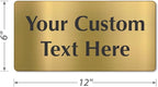SmartSign Custom Brass Sign - 6" x 12", 40 mil REAL Bugle Brass Metal, Personalized Name Door Sign, Heavy-Duty Premium Engraved Door/Wall Mount Plaque for Business/Office, Gold and Black