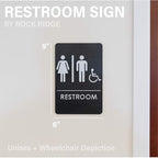Men's/Women's Restroom Sign for Handicap Accessible Restroom ADA-Compliant Bathroom Door Sign, Made in USA, Pack of 3