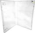 CheckOutStore (50) Plastic Storage Cases for Rubber Stamps with 2 Booklet Clips, 1/2" (14mm) inch Spine Size (Clear)