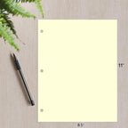 Copy And Printing Color Paper, 20 Lb. 3 Hole Punch 500 Sheets Per Ream. (Ivory)