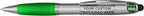 DISCOUNT PROMOS Custom Stylus Ballpoint Pens Set of 100, Personalized Bulk Pack - Black Ink, Great for Office, School, Business, Tradeshows, Events - Green
