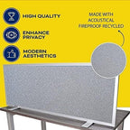 OBEX Acoustical Free Standing Privacy Screen, Cubicle Accessories Desk Privacy Panel, Desk Dividers for Office, Office Furniture Partitions Portable Sound Proof Dividers, 18" x 36", Overcast